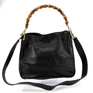 Auth Gucci Bamboo 2Way Shoulder Bag #45291G14B